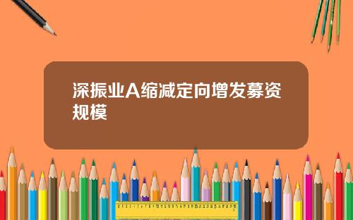 深振业A缩减定向增发募资规模