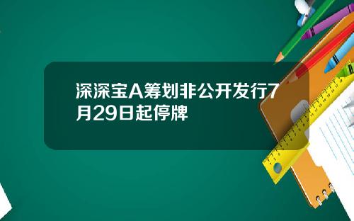深深宝A筹划非公开发行7月29日起停牌