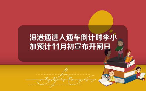 深港通进入通车倒计时李小加预计11月初宣布开闸日