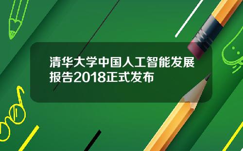 清华大学中国人工智能发展报告2018正式发布
