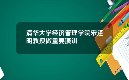 清华大学经济管理学院宋逢明教授做重要演讲