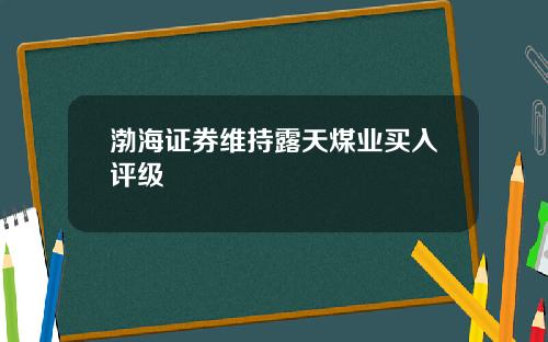 渤海证券维持露天煤业买入评级