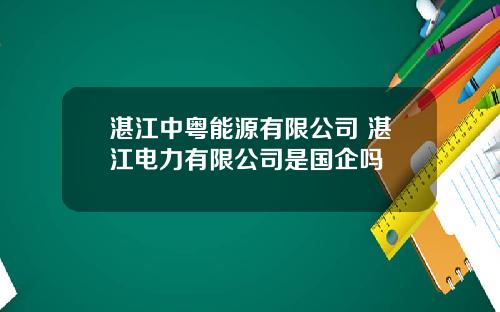 湛江中粤能源有限公司 湛江电力有限公司是国企吗