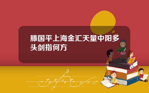 滕国平上海金汇天量中阳多头剑指何方