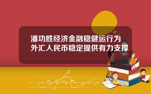 潘功胜经济金融稳健运行为外汇人民币稳定提供有力支撑
