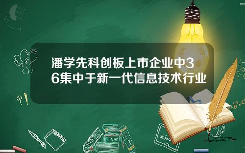 潘学先科创板上市企业中36集中于新一代信息技术行业