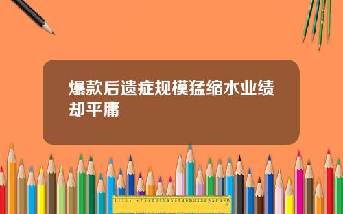 爆款后遗症规模猛缩水业绩却平庸