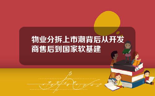 物业分拆上市潮背后从开发商售后到国家软基建