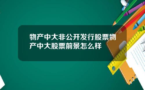 物产中大非公开发行股票物产中大股票前景怎么样