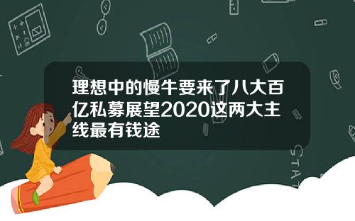 理想中的慢牛要来了八大百亿私募展望2020这两大主线最有钱途