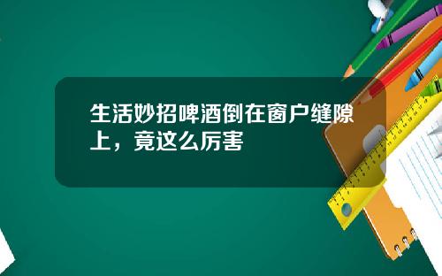 生活妙招啤酒倒在窗户缝隙上，竟这么厉害