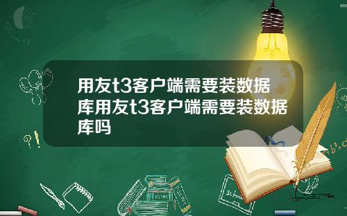 用友t3客户端需要装数据库用友t3客户端需要装数据库吗