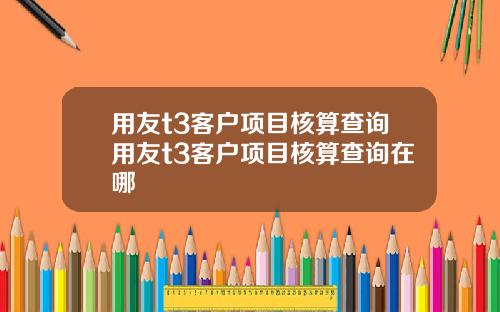用友t3客户项目核算查询用友t3客户项目核算查询在哪