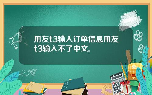 用友t3输入订单信息用友t3输入不了中文.