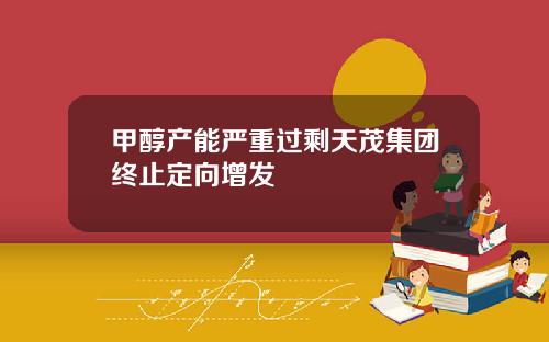 甲醇产能严重过剩天茂集团终止定向增发