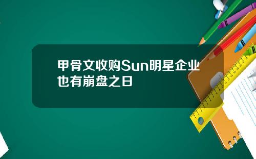 甲骨文收购Sun明星企业也有崩盘之日