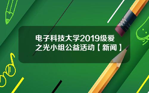 电子科技大学2019级爱之光小组公益活动【新闻】