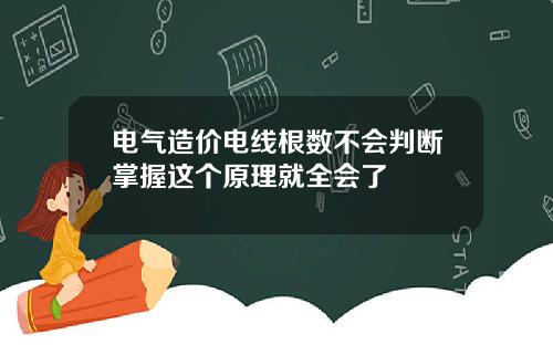 电气造价电线根数不会判断掌握这个原理就全会了
