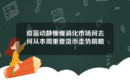 疫苗动静慢慢消化市场何去何从本周重要货币走势前瞻