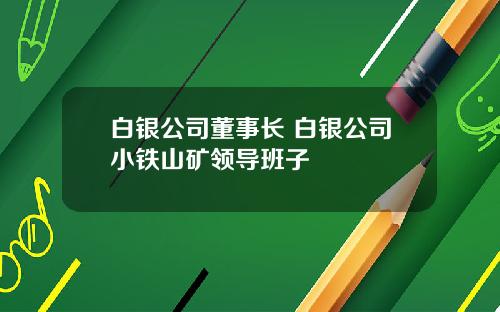 白银公司董事长 白银公司小铁山矿领导班子