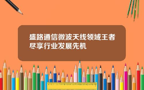 盛路通信微波天线领域王者尽享行业发展先机