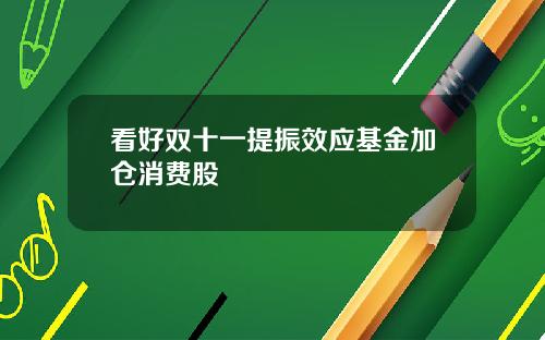 看好双十一提振效应基金加仓消费股