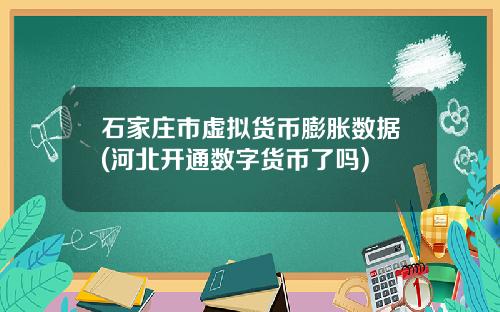 石家庄市虚拟货币膨胀数据(河北开通数字货币了吗)