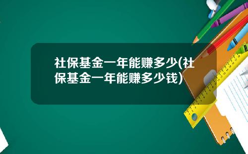 社保基金一年能赚多少(社保基金一年能赚多少钱)
