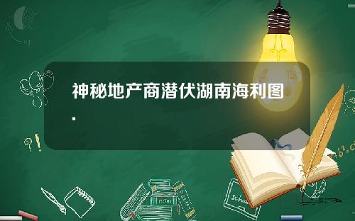神秘地产商潜伏湖南海利图.