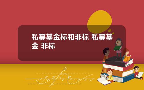 私募基金标和非标 私募基金 非标
