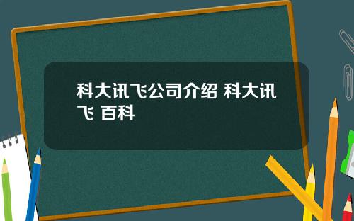 科大讯飞公司介绍 科大讯飞 百科