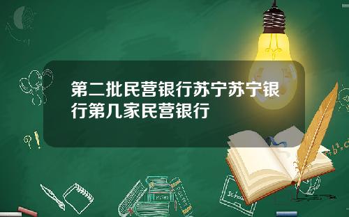 第二批民营银行苏宁苏宁银行第几家民营银行