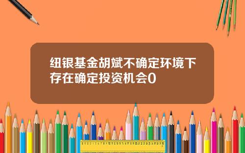 纽银基金胡斌不确定环境下存在确定投资机会0