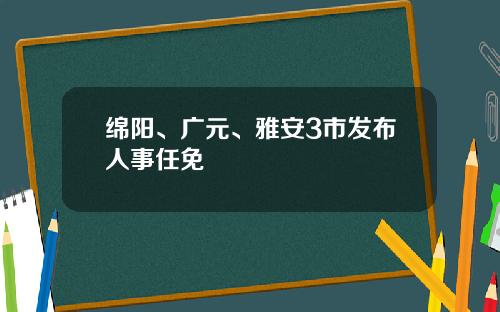 绵阳、广元、雅安3市发布人事任免