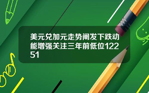 美元兑加元走势阐发下跌动能增强关注三年前低位12251
