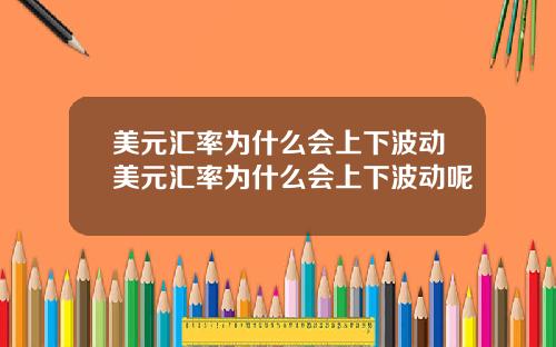 美元汇率为什么会上下波动美元汇率为什么会上下波动呢