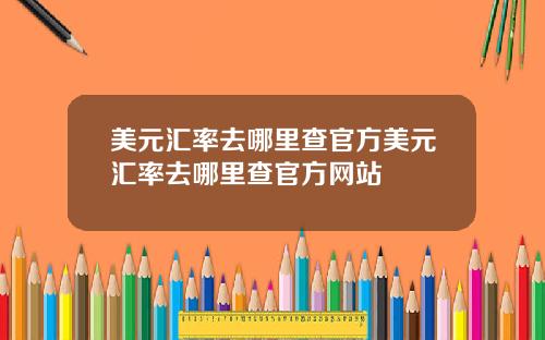 美元汇率去哪里查官方美元汇率去哪里查官方网站