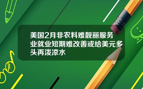 美国2月非农料难靓丽服务业就业短期难改善或给美元多头再泼凉水