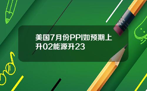 美国7月份PPI如预期上升02能源升23