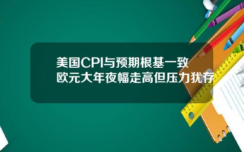 美国CPI与预期根基一致欧元大年夜幅走高但压力犹存