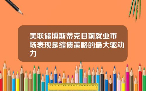 美联储博斯蒂克目前就业市场表现是缩债策略的最大驱动力