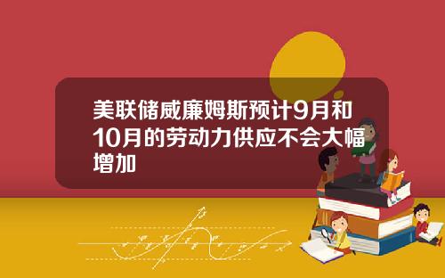 美联储威廉姆斯预计9月和10月的劳动力供应不会大幅增加
