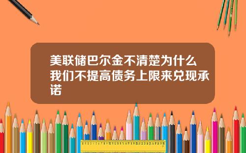 美联储巴尔金不清楚为什么我们不提高债务上限来兑现承诺