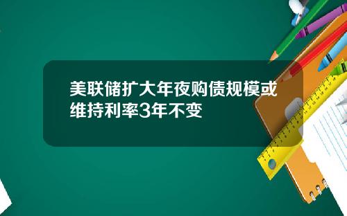 美联储扩大年夜购债规模或维持利率3年不变