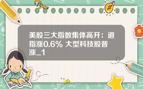 美股三大指数集体高开：道指涨0.6% 大型科技股普涨_1