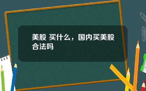 美股 买什么，国内买美股合法吗