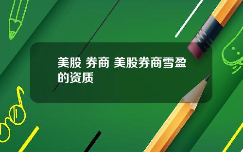 美股 券商 美股券商雪盈的资质
