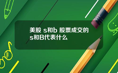 美股 s和b 股票成交的s和B代表什么