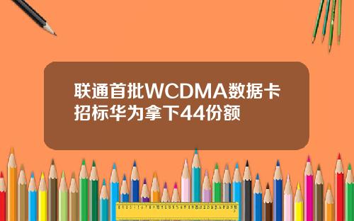联通首批WCDMA数据卡招标华为拿下44份额