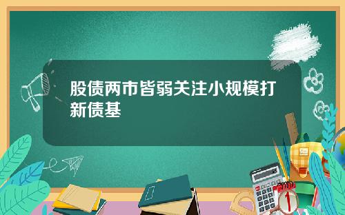 股债两市皆弱关注小规模打新债基